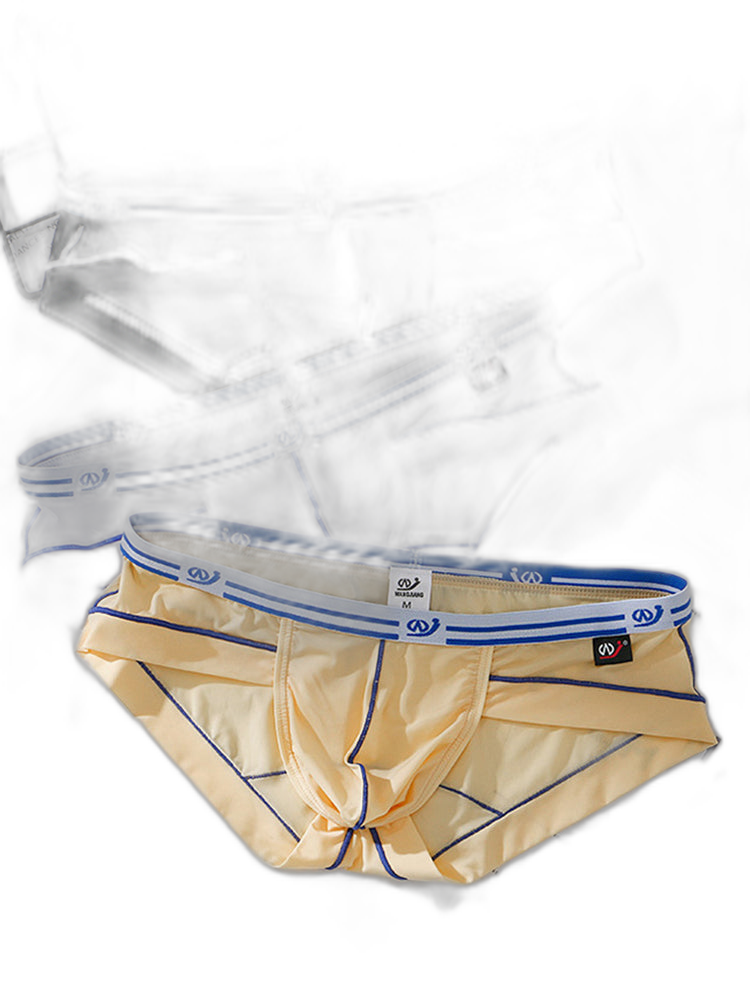 3 Pack Sexy Fashion Ice Silk Solid Color Men's Briefs