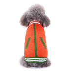 Pet Bone Stripe High Neck Christmas Sweater