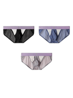 3 Pack Men's Ice Silk Breathable Mesh Low-Rise Classic Briefs