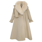 Women's Medium Length Detachable Trench Style Overcoat