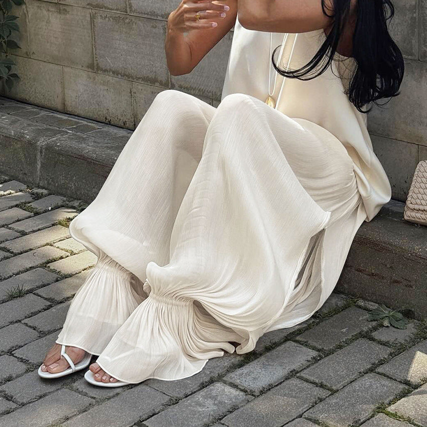 French-style Bubble-cuffed Elegant Casual Trousers