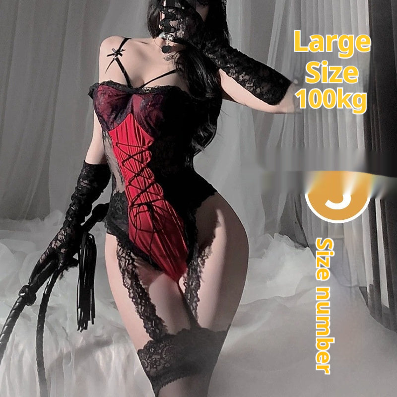 Plus-size Sexy Lingerie Women's Sensual One-piece Temptation