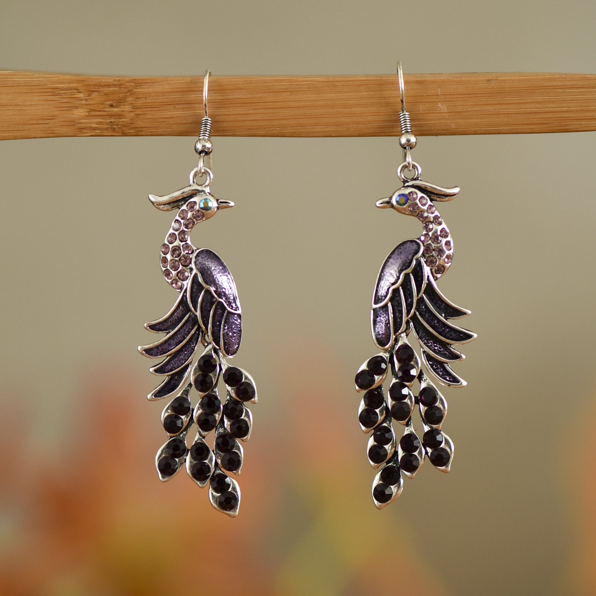 Peacock Boho Drop Earrings | Alloy Bird Ethnic Style Jewellery