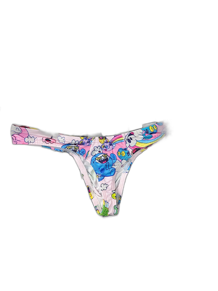 2 Pack Men's Low-Rise Sexy Print Thong