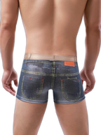 2 Pack Men's Denim Printed Cotton Boxer Briefs