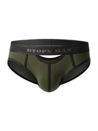 Men’s Spliced Lines U Convex Pouch Cotton Briefs