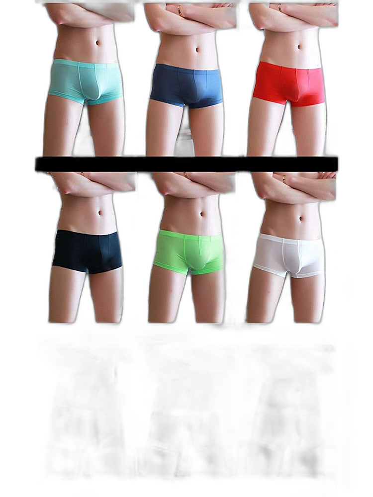 Thin Breathable Ice Silk U Convex Boxers for Men