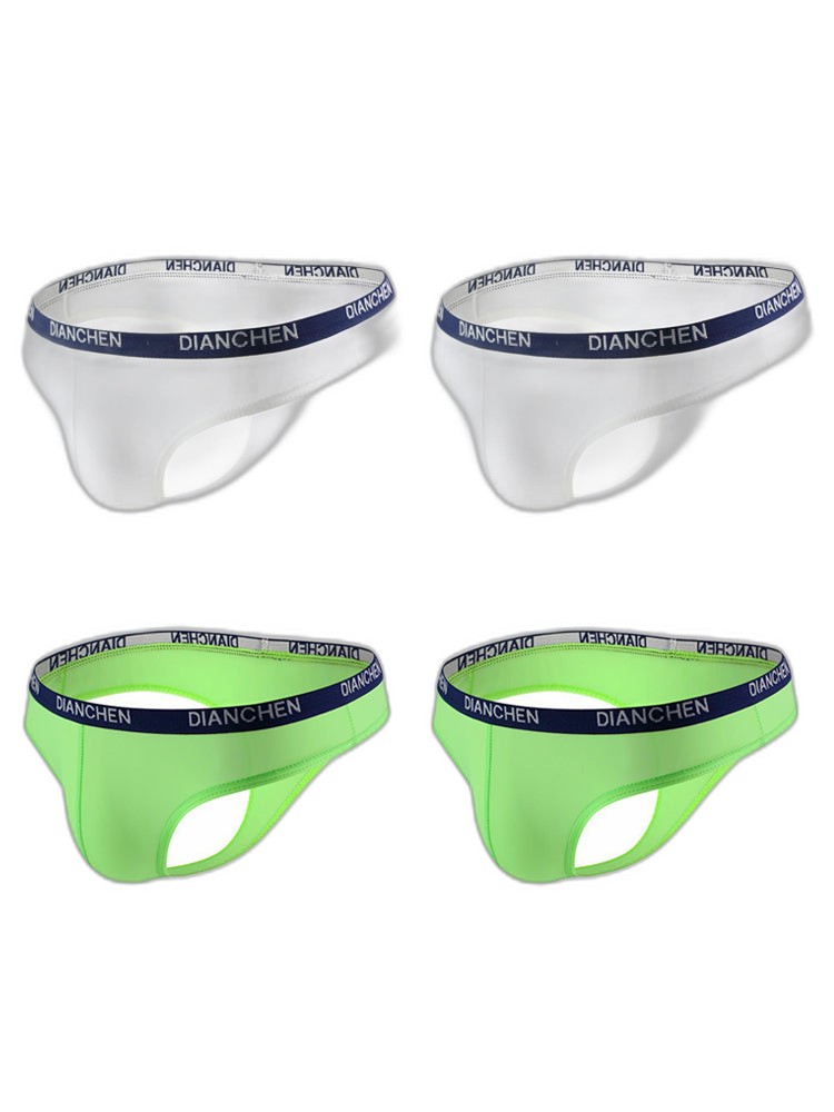 4 Pack Men's Sexy Comfortable Ice Silk Breathable Thong