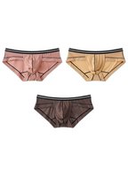 3 Pack Men's Semi-Transparent Comfortable Soft Skin-Friendly Minimalist Briefs