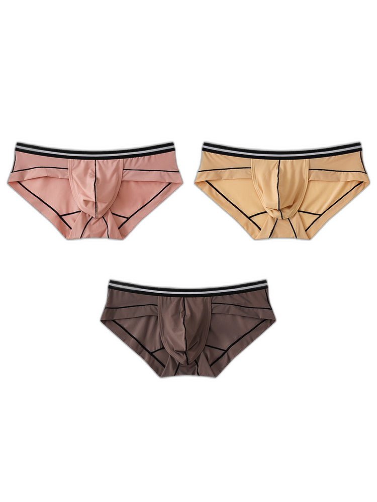 3 Pack Men's Semi-Transparent Comfortable Soft Skin-Friendly Minimalist Briefs