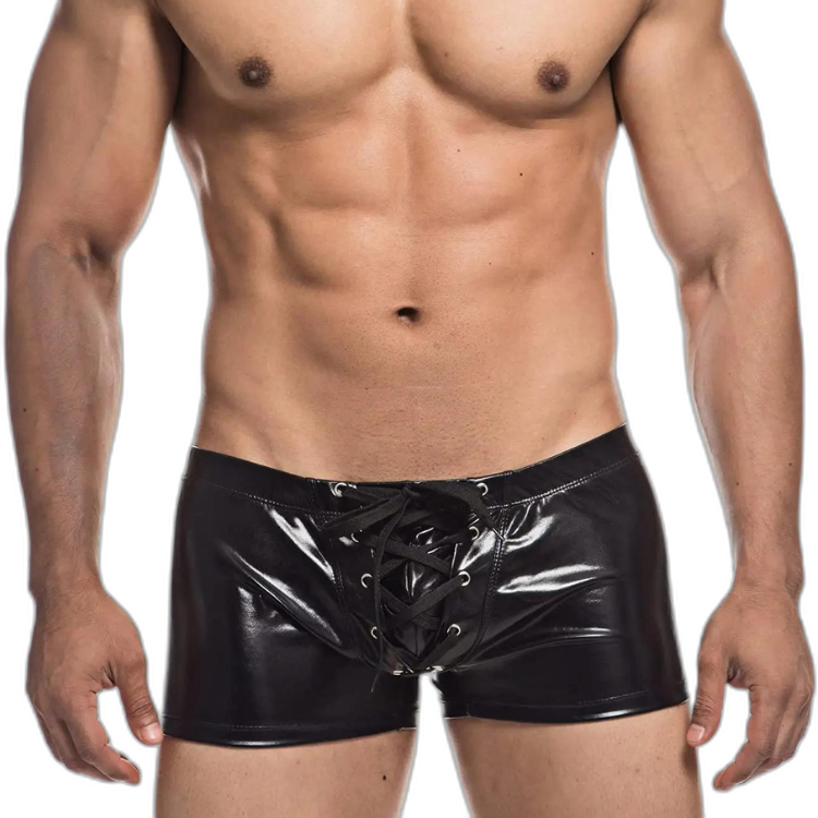 Super Booty Drawstring PU Leather Boxers