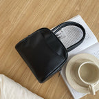 Fashionable And Simple Litchi Pattern Box-shaped Handbag