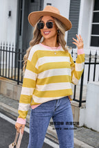 Women's Flower Long Sleeve Round Neck Sweater