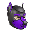 Mr S Leather Neoprene K9 Puppy Hood | Black/Purple