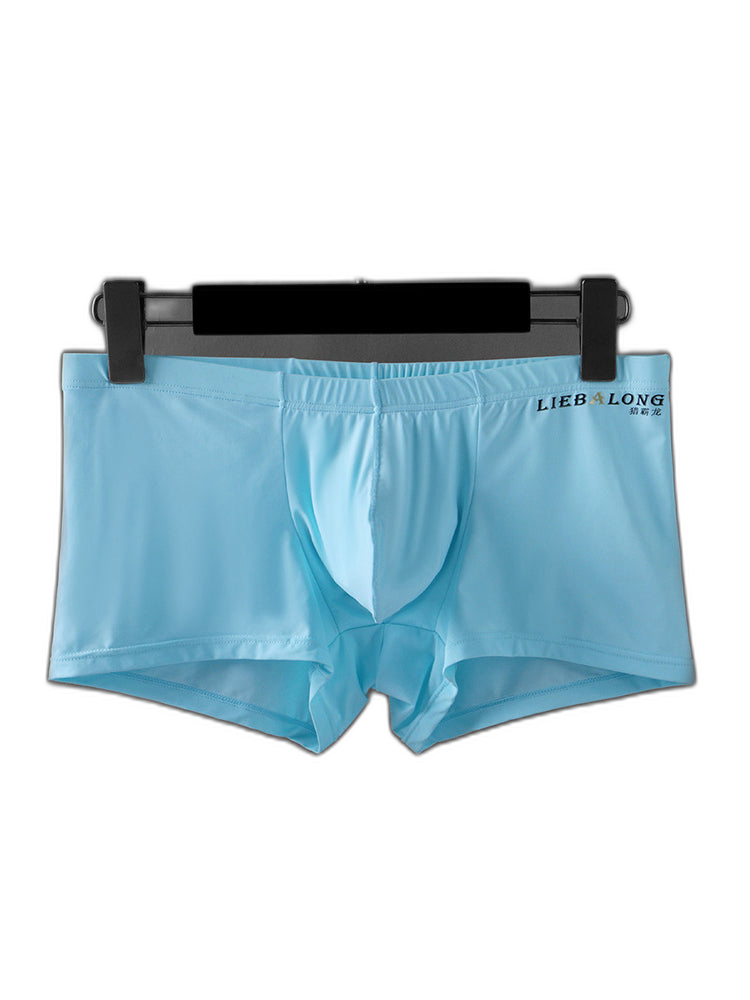 3 Pack Men's Breathable Ice Silk Double-Layered Big Pouch Sexy Boxer Briefs