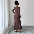 Women's Solid-Color Elegant And Sexy Lace Bodycon Dress