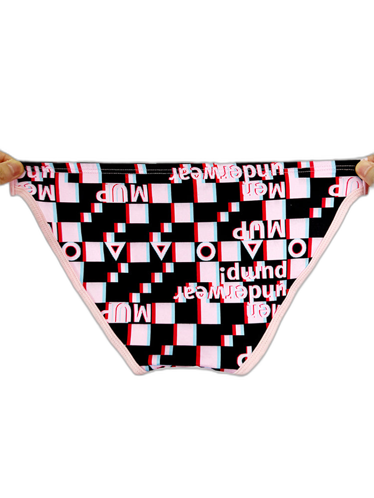 2 Pack Men's Breathable Alphabet-Print Expanded Pouch Briefs