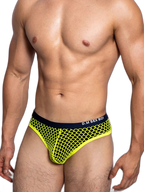 3 Pack Men's Low-Waist Sexy Big Mesh Breathable Transparent Sports Briefs