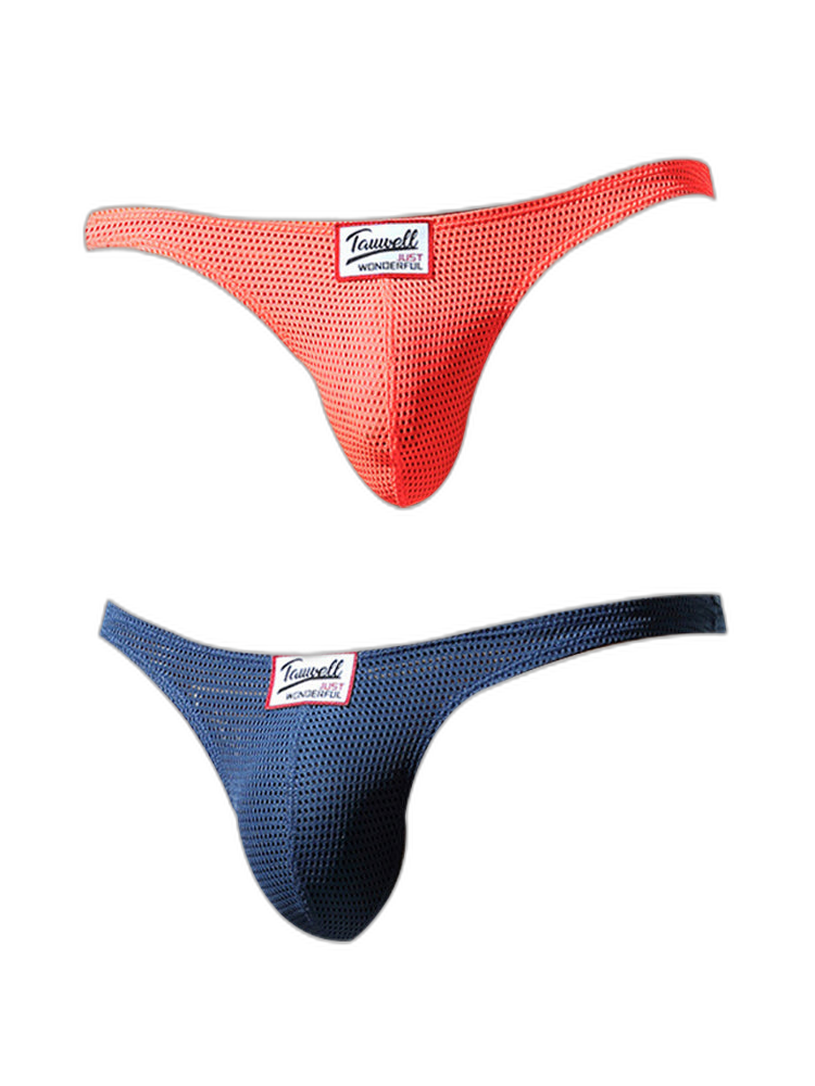 2 Pack Men's Sexy Breathable Mesh Thongs with High Stretch