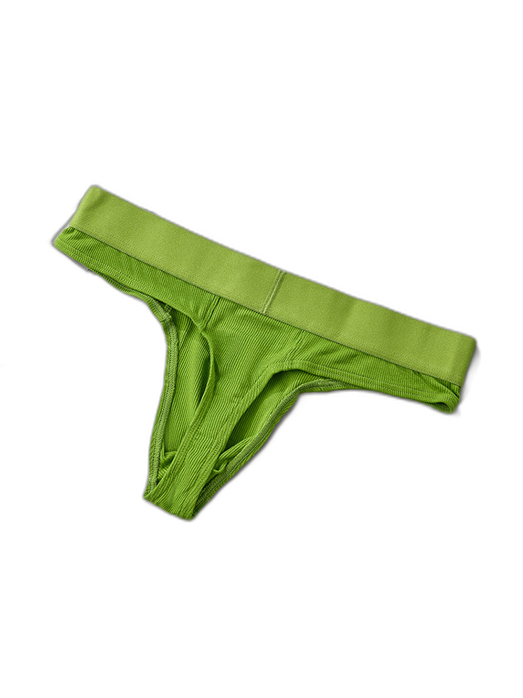 2 Pack Men's Ribbed Butt-Lifting U-Pouch Sexy Thong