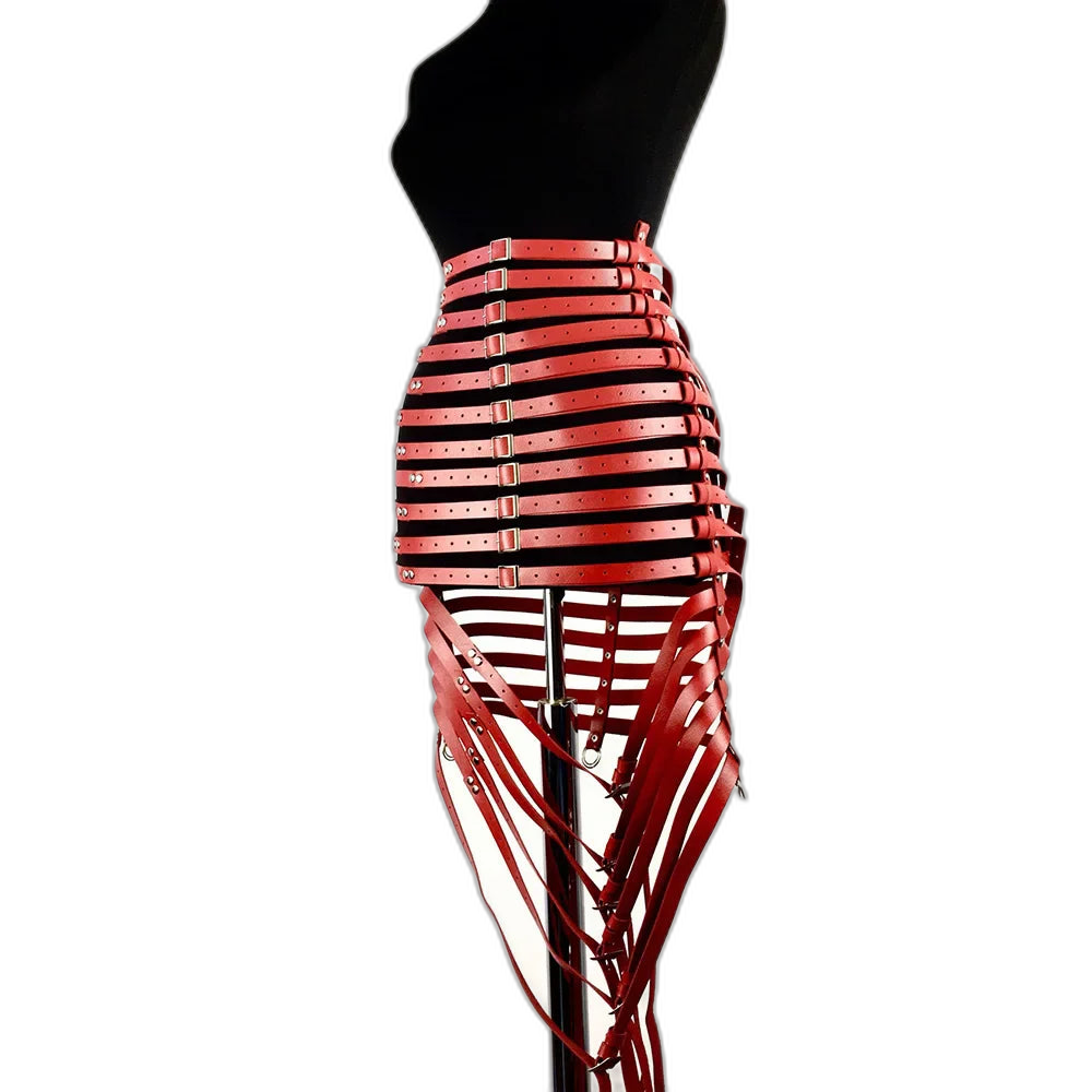 Seductive Black Bondage Harness Corset Dress