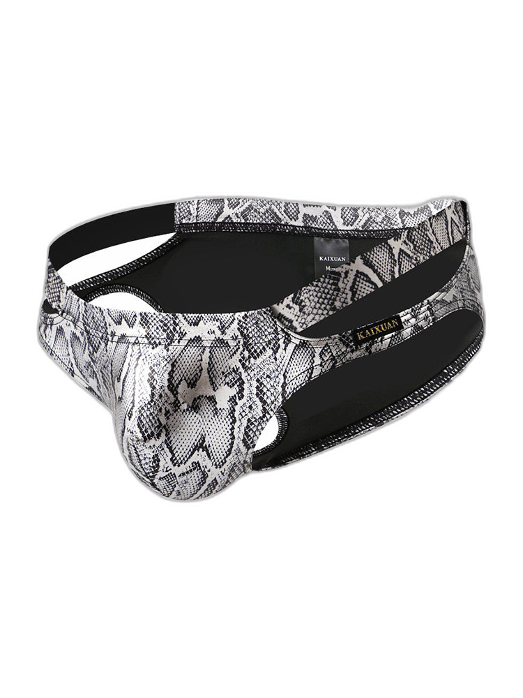 2-pack Men's Snake Print Hollow Briefs