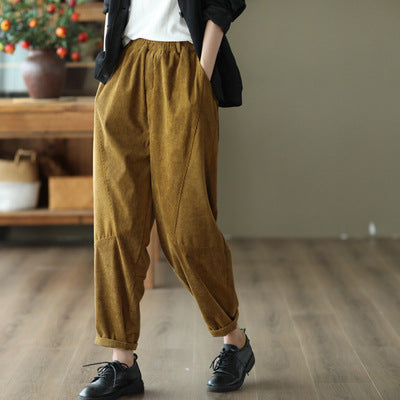 Retro Corduroy Harlan Pants Female