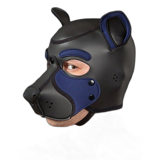 Mr S Leather NEOPRENE FRISKY Puppy Hood | Black & Navy