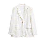Casual Embroidered Hollow Out Single Breasted Jacket