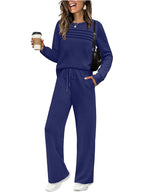 Women's Casual Elastic Waist Trousers Wide-leg Pants