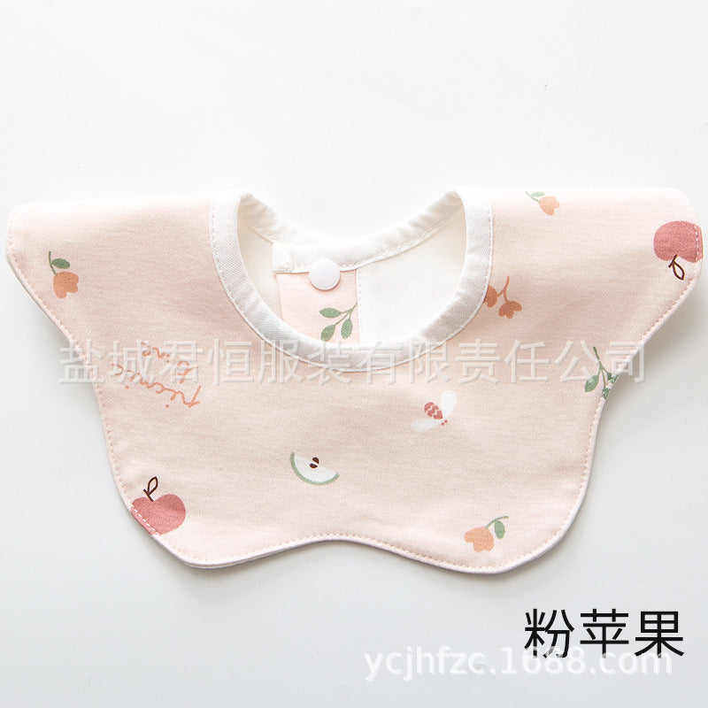 Pure Cotton 360° Rotatable Baby Bib - Petal-Shaped Drool Bib