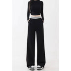 Women's AutumnWinter Fleece-Lined Loose Effortless-Style Sweatpants With A Slimming Effect For Pear-Shaped Figures