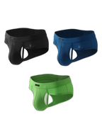 3 Pack Men's Seamless Comfort Sporty Cut Stretch Fit Briefs