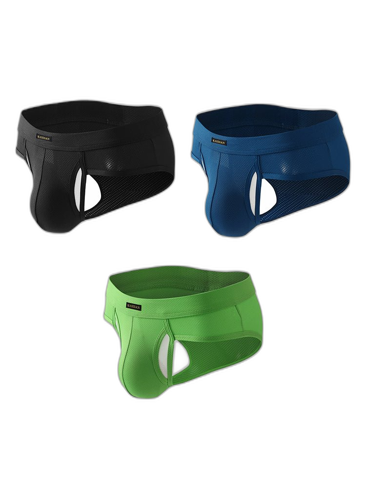 3 Pack Men's Seamless Comfort Sporty Cut Stretch Fit Briefs
