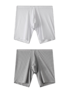 2 Pack Men's Mesh Transparent Sports Fitness Loose Boxer Briefs