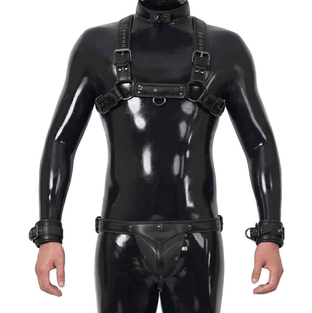 Furrjoi Harness, Cuff, Collar, Lead Underwear Bundle Black