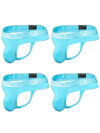 4 Pack Men's Sexy Nylon Low-Rise Comfortable Thong & Strings