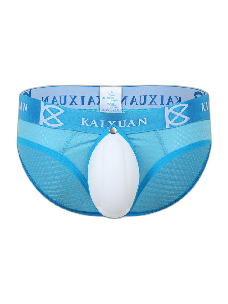 2 Pack Men's Sexy Mesh Front Opening Sponge Coaster Briefs