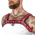 Mr S Leather Neoprene Bulldog Harness | Pink