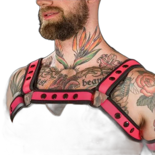Mr S Leather Neoprene Bulldog Harness | Pink