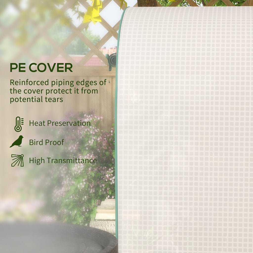 Outsunny 4 Tier Mini Greenhouse for Outdoor, Portable Gardening Plant Green House with Storage Shelf, Roll-Up Zipped Door, Metal Frame and PE Cover, 80 x 49 x 160cm, White