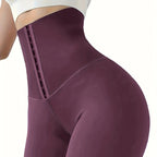 High-Waist Tummy Control Leggings - Butt Lifting Skinny Jeans for Women | Double-Breasted Button Closure