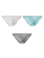 3 Pack Men's Mesh Sexy Low Waist Big Pouch Briefs