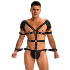 Black Leather Harness Jumpsuit