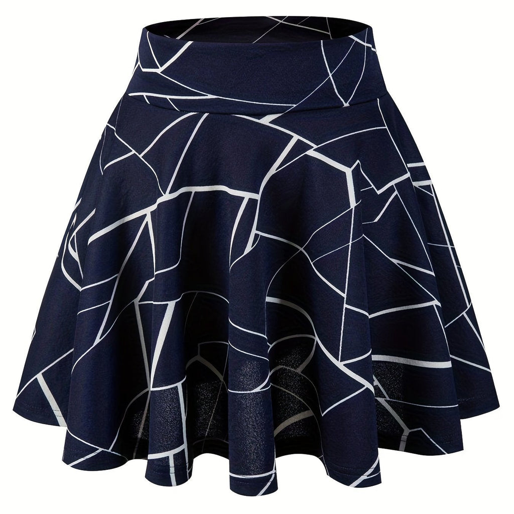 Kpop Polka Dot Print Skater Skirts, Casual Ruffle A Line Versatile Mini Skirts, Women's Clothing