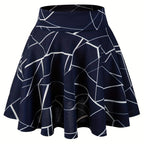 Kpop Polka Dot Print Skater Skirts, Casual Ruffle A Line Versatile Mini Skirts, Women's Clothing
