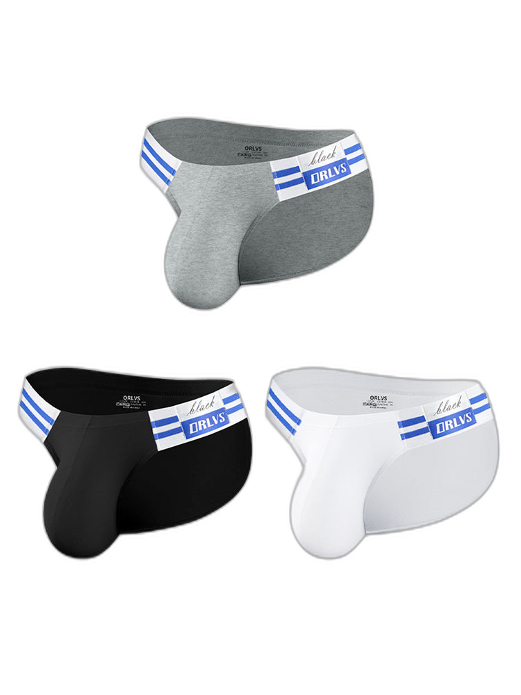 2-pack Men's High-cut Cotton Navy Striped Stretch Briefs