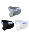 2-pack Men's High-cut Cotton Navy Striped Stretch Briefs