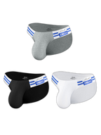 2-pack Men's High-cut Cotton Navy Striped Stretch Briefs
