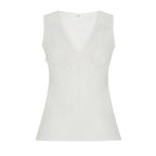 Deep V-neck Strap Pleated Bust Vest Spicy Girl-style Vintage Versatile Figure-hugging Top